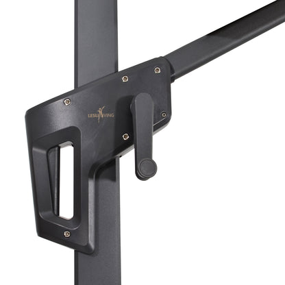 Zweefparasol Virgo | Grijs | Met Volant | Ø3,5 Meter | Rond