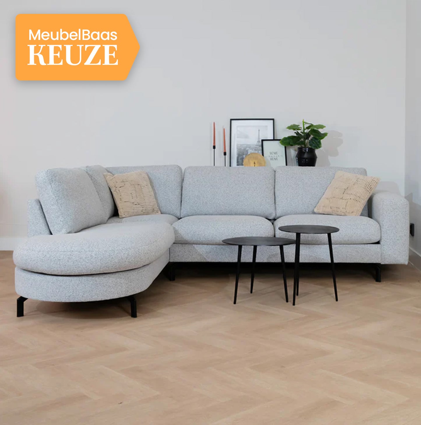 Hoekbank Parker | Grijs Stof