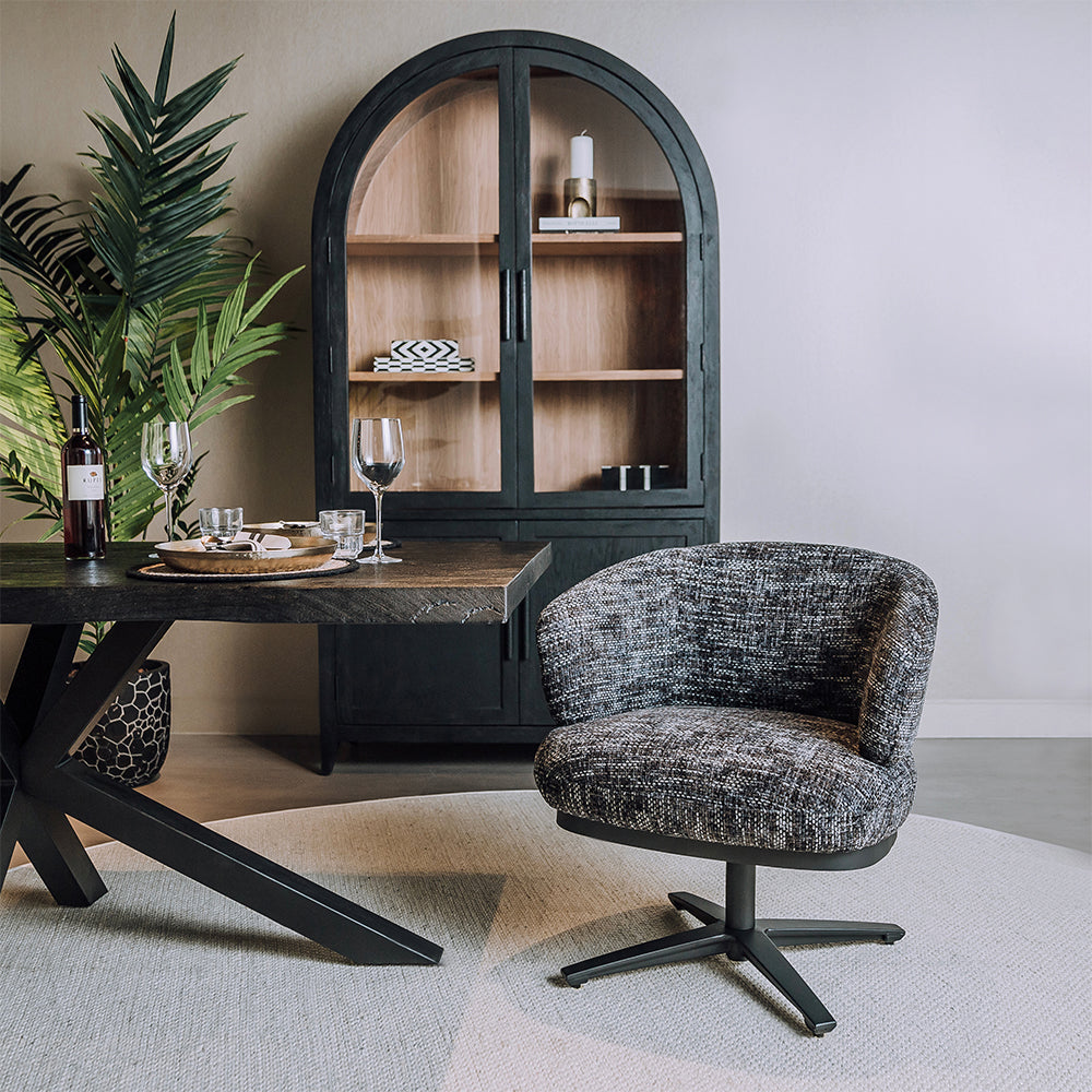 Eetkamerstoel Perca | Donkergrijze Stof