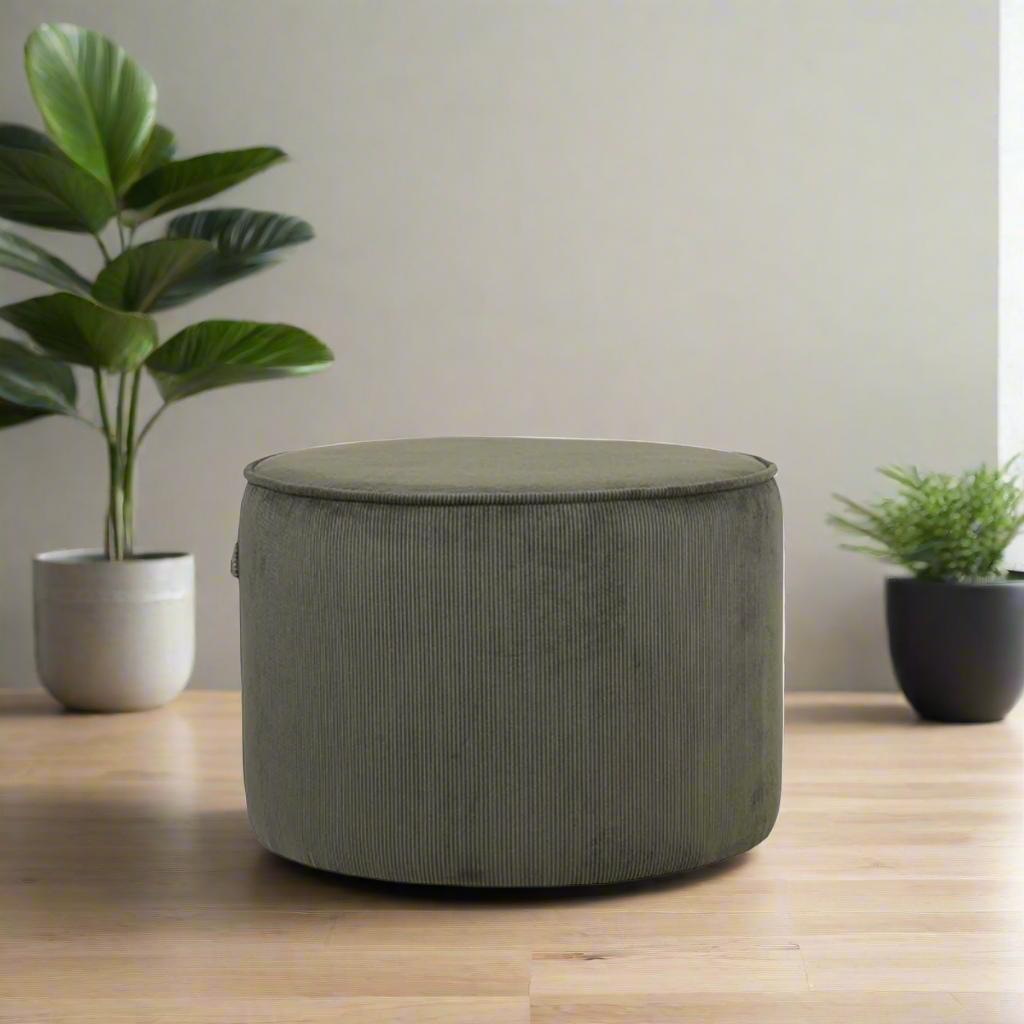 Poef Tibo | Groen Ribcord