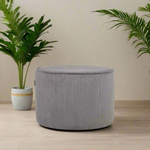 Poef Tibo | Donkergrijs Ribcord