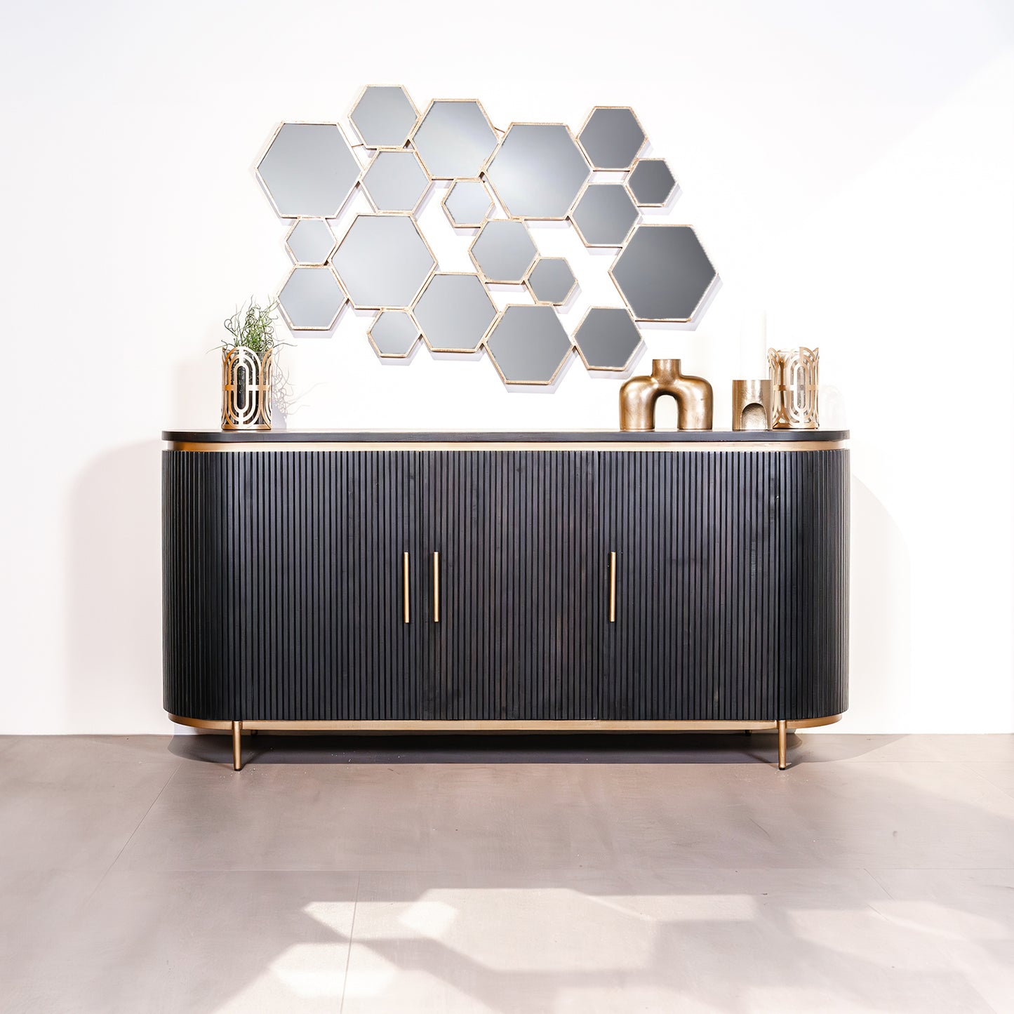 Dressoir Rivello | Zwart Mangohout