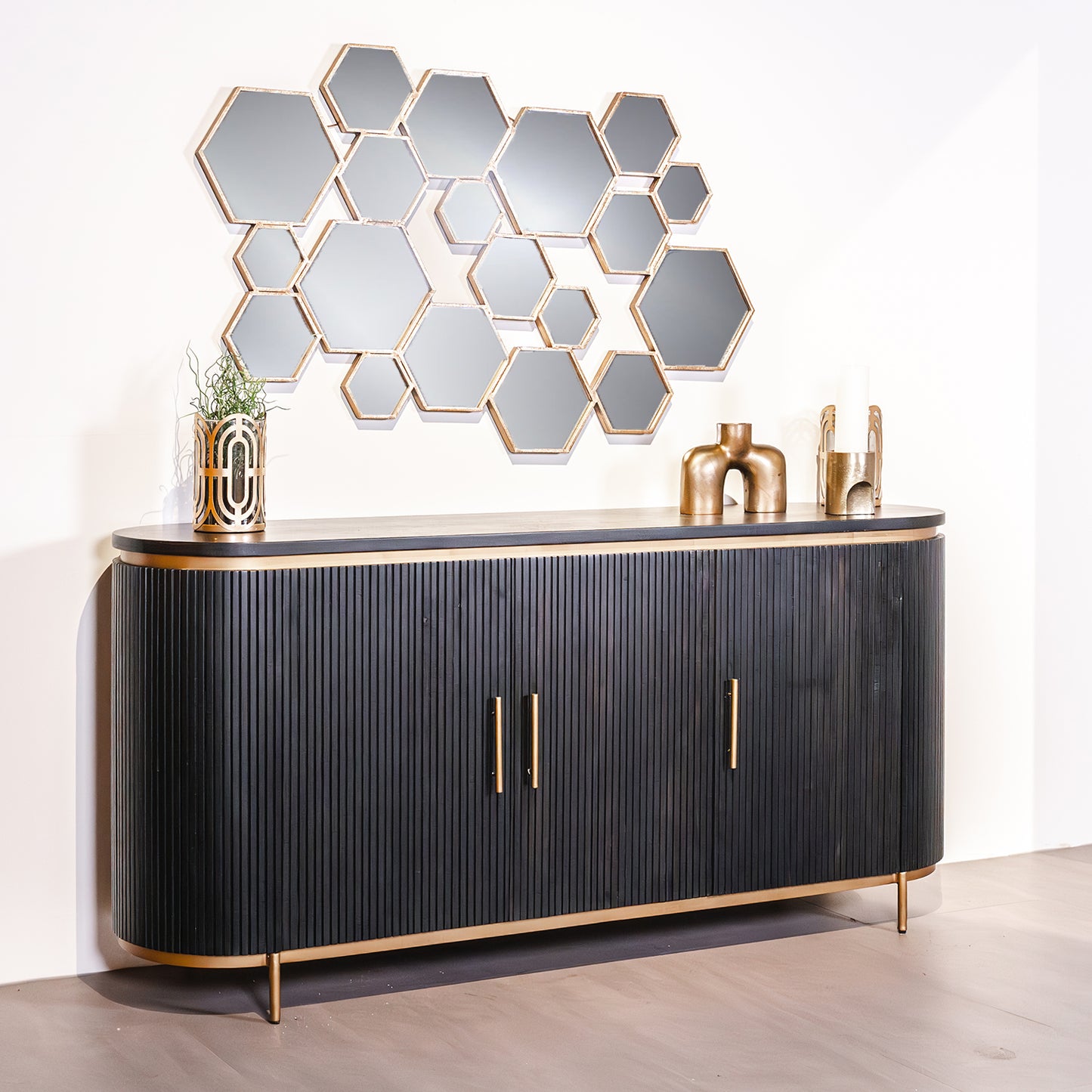 Dressoir Rivello | Zwart Mangohout
