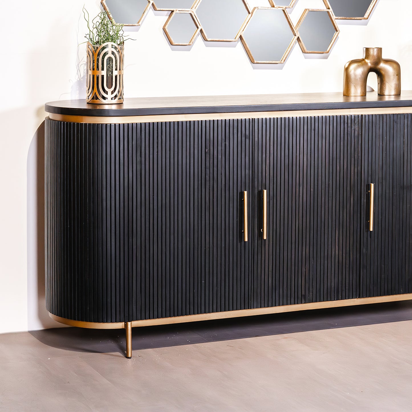 Dressoir Rivello | Zwart Mangohout