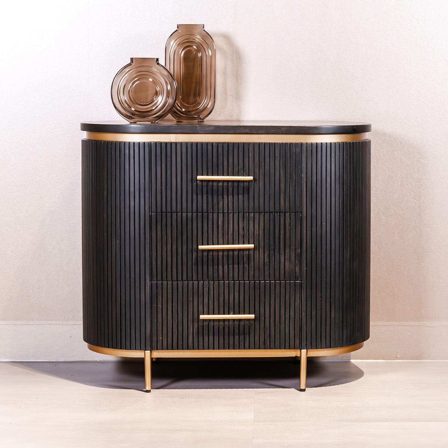 Ladekast Rivello | Zwart Mangohout