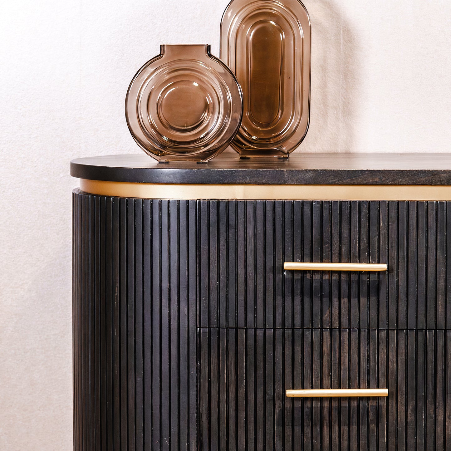 Ladekast Rivello | Zwart Mangohout