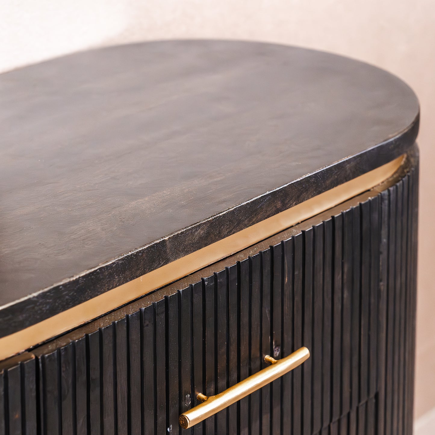 Ladekast Rivello | Zwart Mangohout