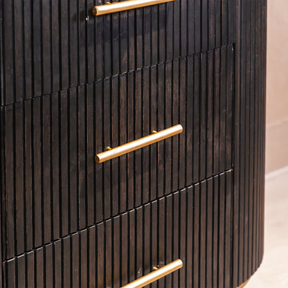 Ladekast Rivello | Zwart Mangohout