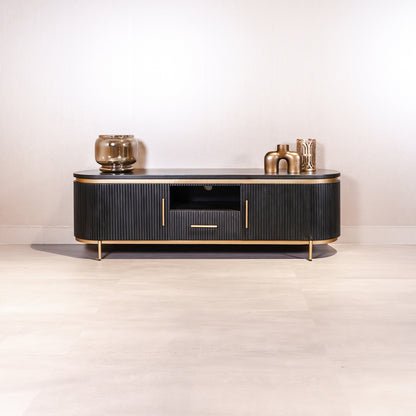 TV-Meubel Rivello | Zwart Mangohout