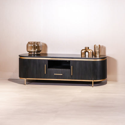 TV-Meubel Rivello | Zwart Mangohout