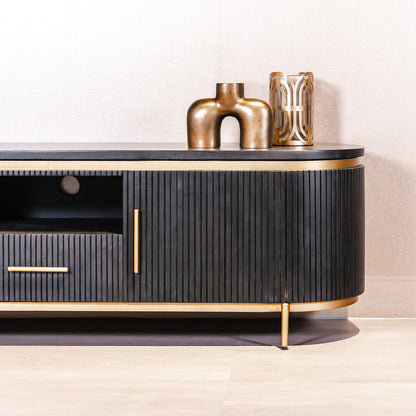 TV-Meubel Rivello | Zwart Mangohout