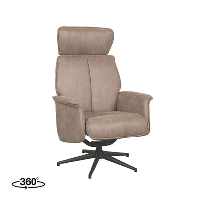 Relaxfauteuil Verdal | Taupe Micro Suede