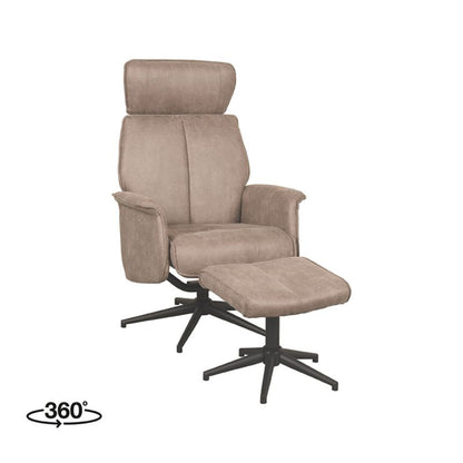 Relaxfauteuil Verdal | Taupe Micro Suede