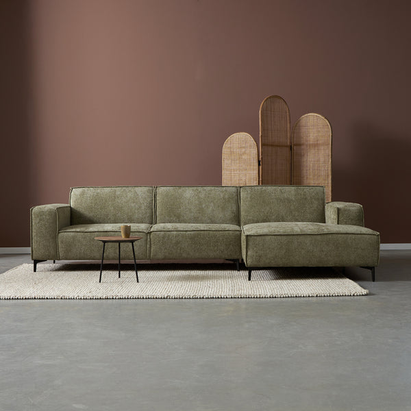 Hoekbank River | Stof Groen | Chair Lounge L+R — Vooraanzicht - sfeer