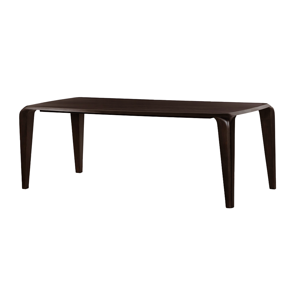 Eettafel Ronta | Bruin — Zijaanzicht - witfoto