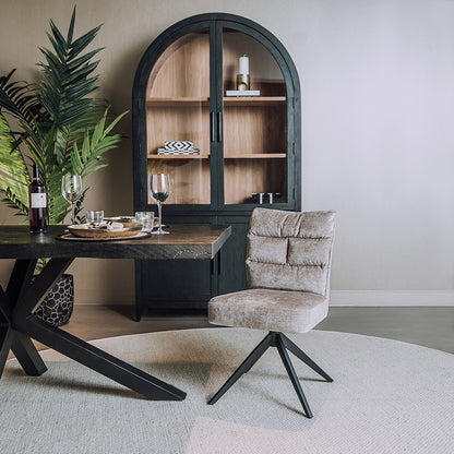 Eetkamerstoel Rosora | Zonder armleuning | Beige Stof