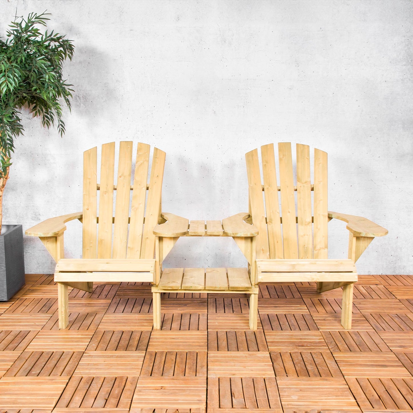 Loungestoelset Canadian | Naturel Dennenhout