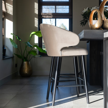 Barstoel Indigo | Kookeiland of Bartafel | Khaki Velvet