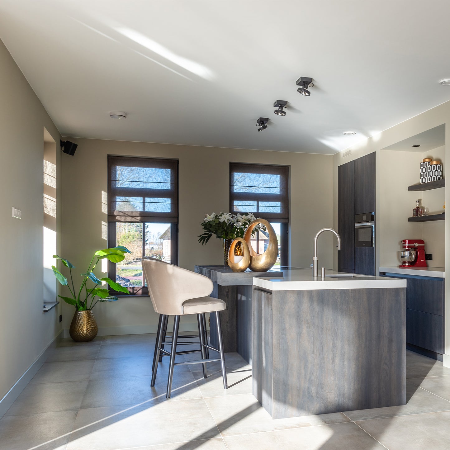 Barstoel Indigo | Kookeiland of Bartafel | Khaki Velvet