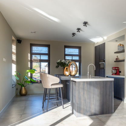 Barstoel Indigo | Kookeiland of Bartafel | Khaki Velvet