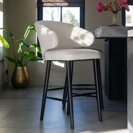 Barstoel Indigo | Wit Bouclé