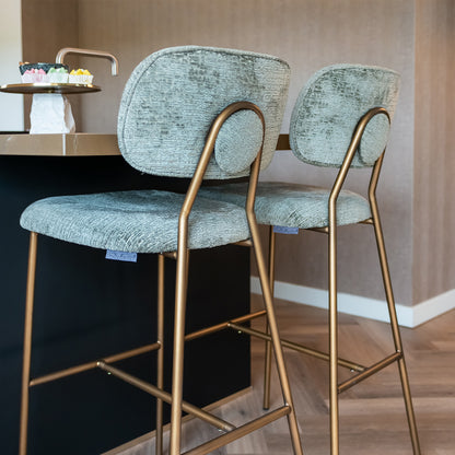 Barkruk Xenia | Kookeiland of Bartafel | Groen Stof