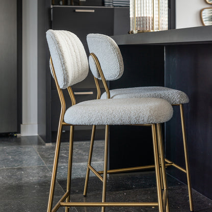 Barkruk Xenia | Kookeiland of Bartafel | Wit Bouclé