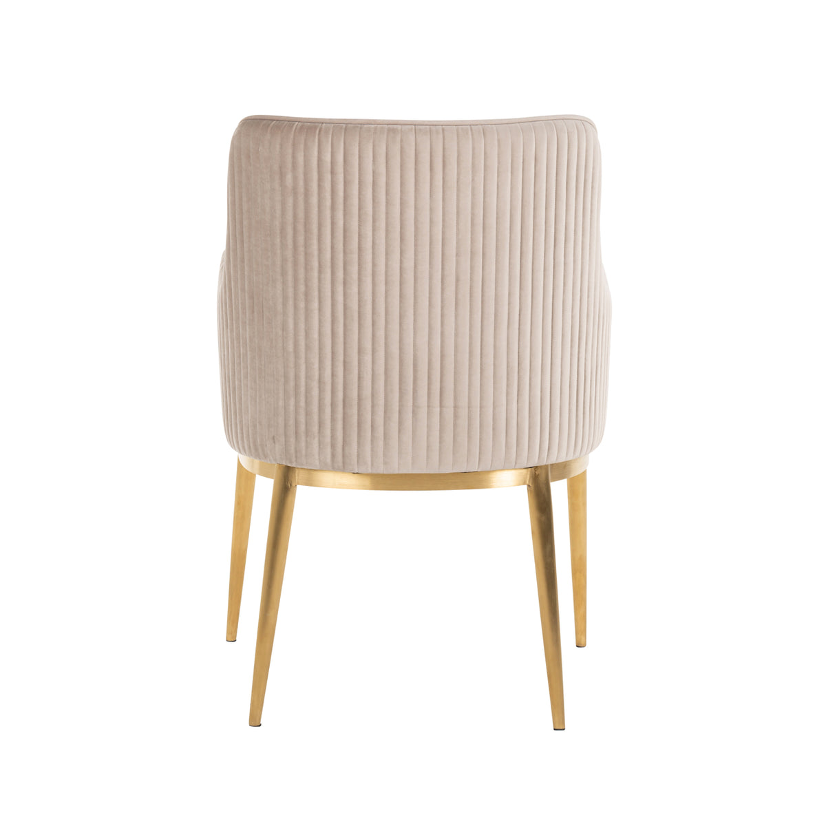 Eetkamerstoel Breeze khaki velvet brandvertragend, achteraanzicht op witte achtergrond