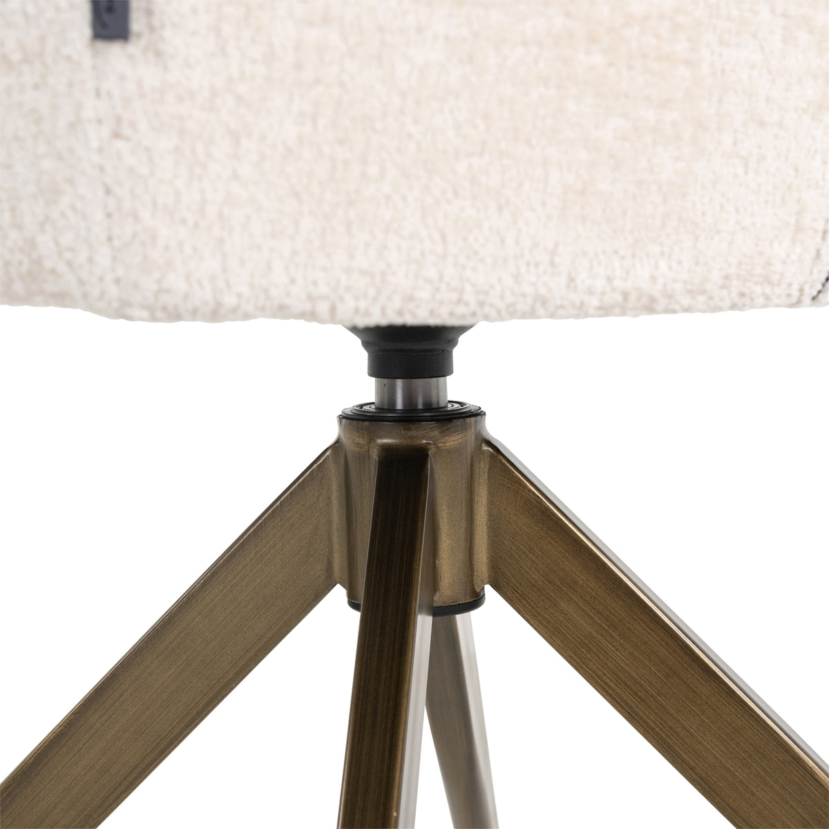 Eetkamerstoel Aline white chenille brandvertragend, detail van het materiaal