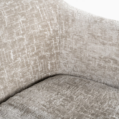 Eetkamerstoel Lisonne beige chenille, detail van het materiaal