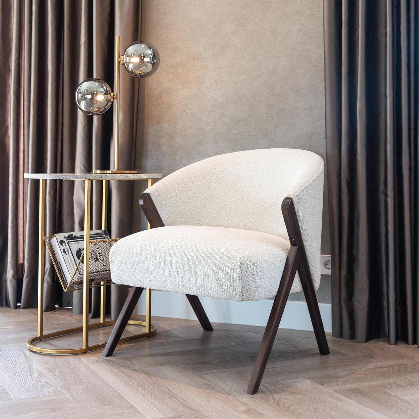 Fauteuil Mia | Wit Bouclé