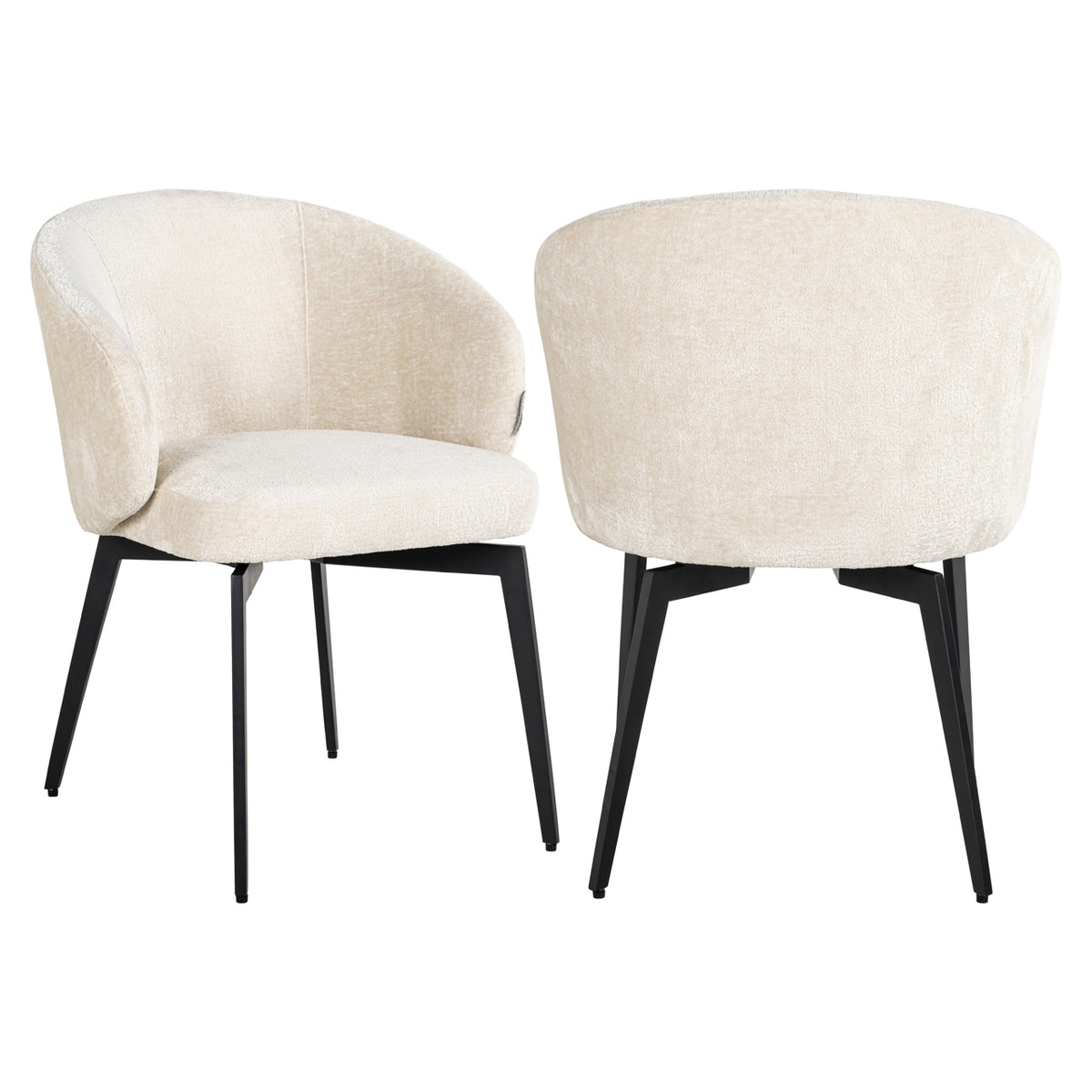 Eetkamerstoel Amphara | White Chenille