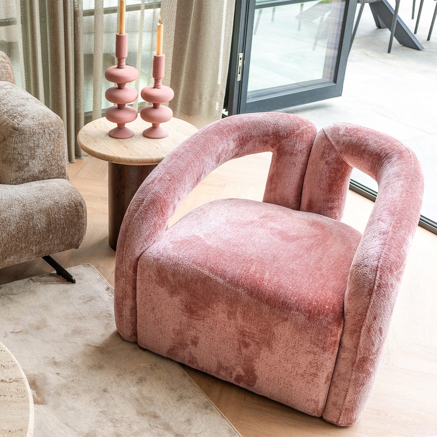Fauteuil Dana | Roze Stof