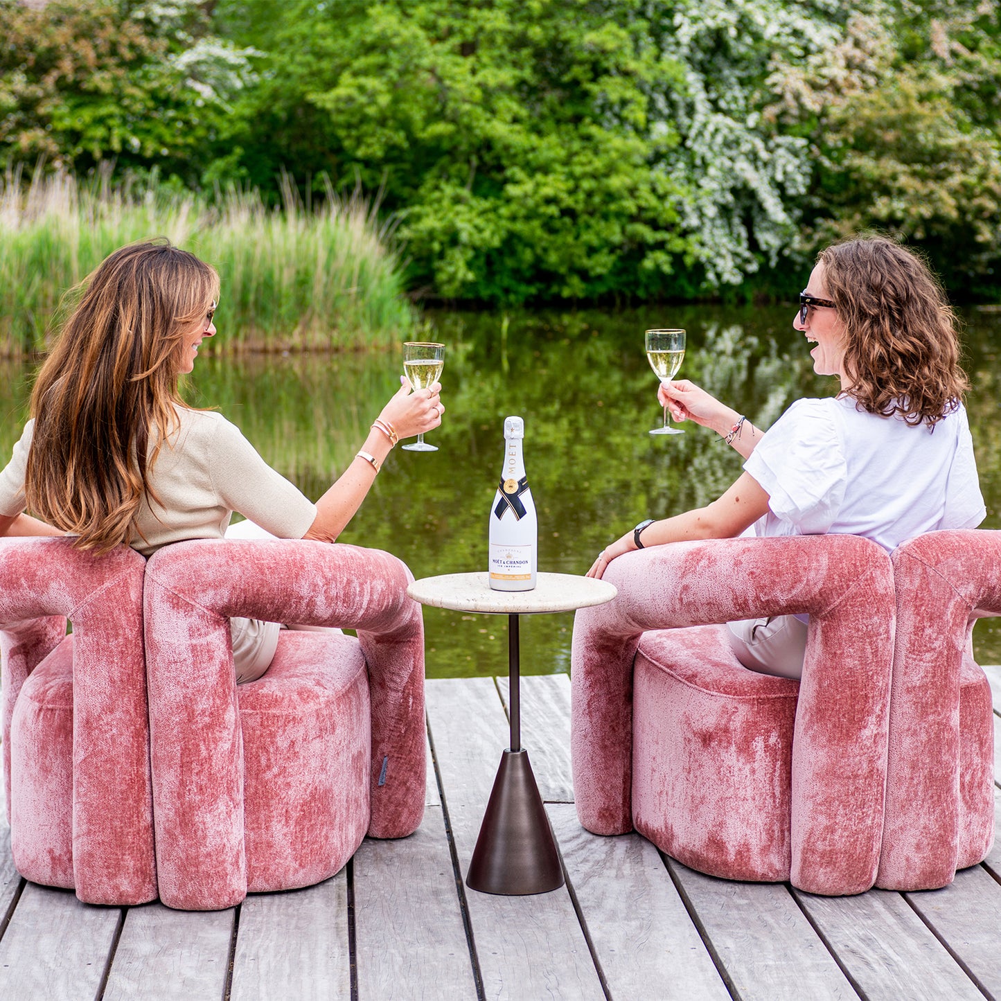 Fauteuil Dana | Roze Stof