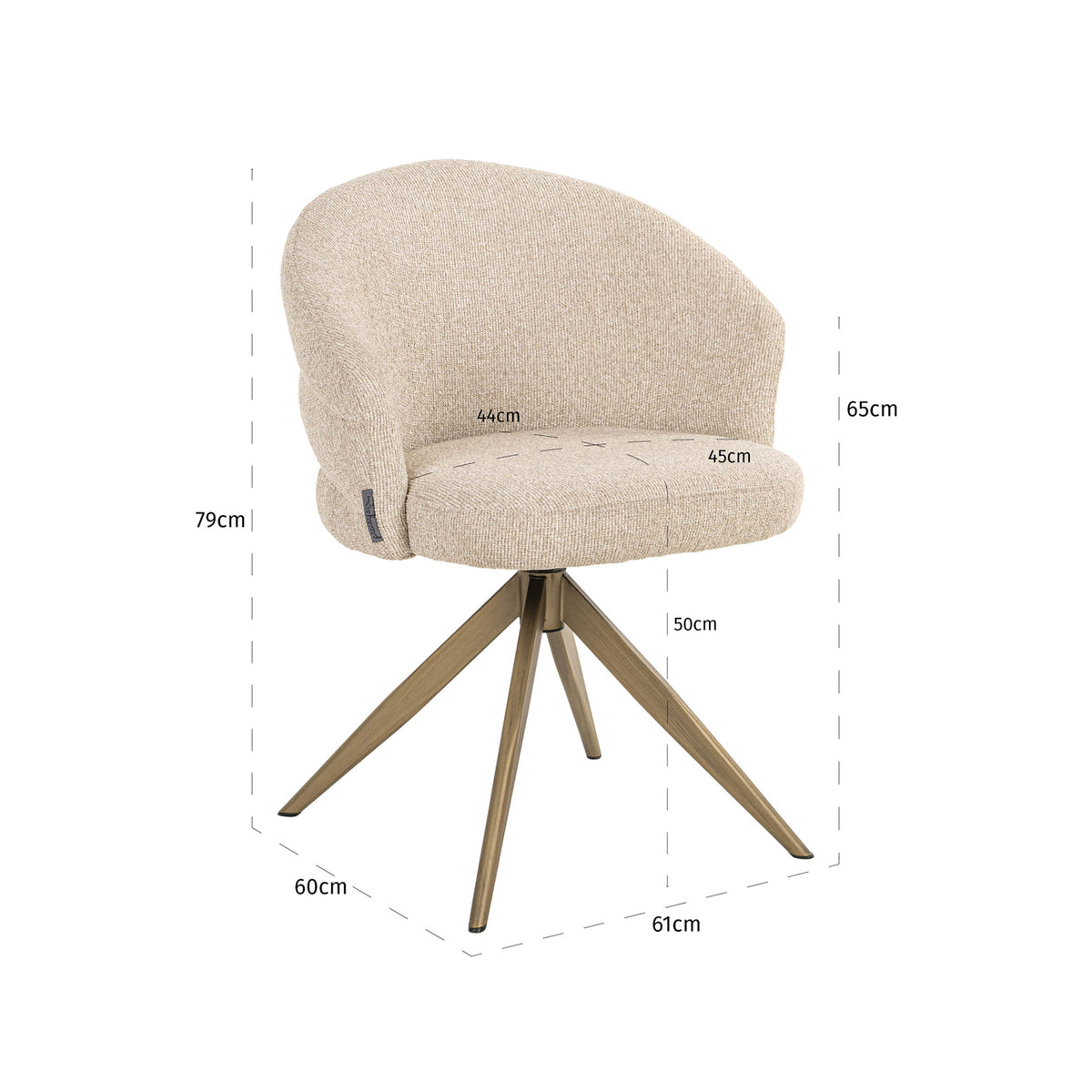 Eetkamerstoel Zendaya | Beige Stof