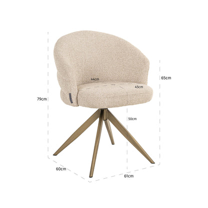 Eetkamerstoel Zendaya | Beige Stof