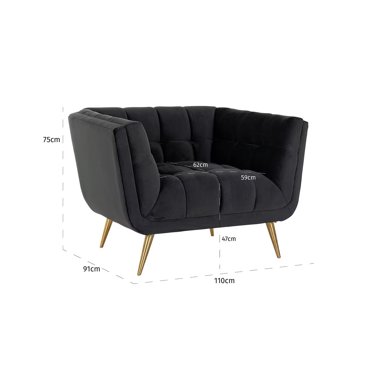 Fauteuil Huxley | Grijs Velvet
