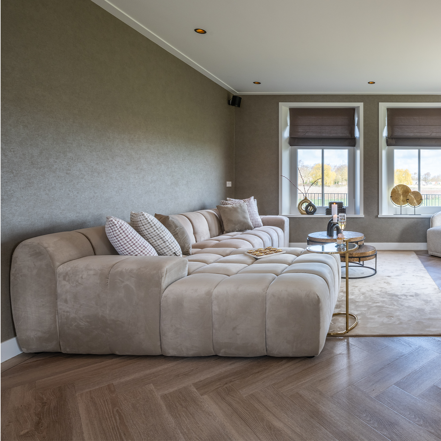 Hoekbank Cube | Khaki Velvet