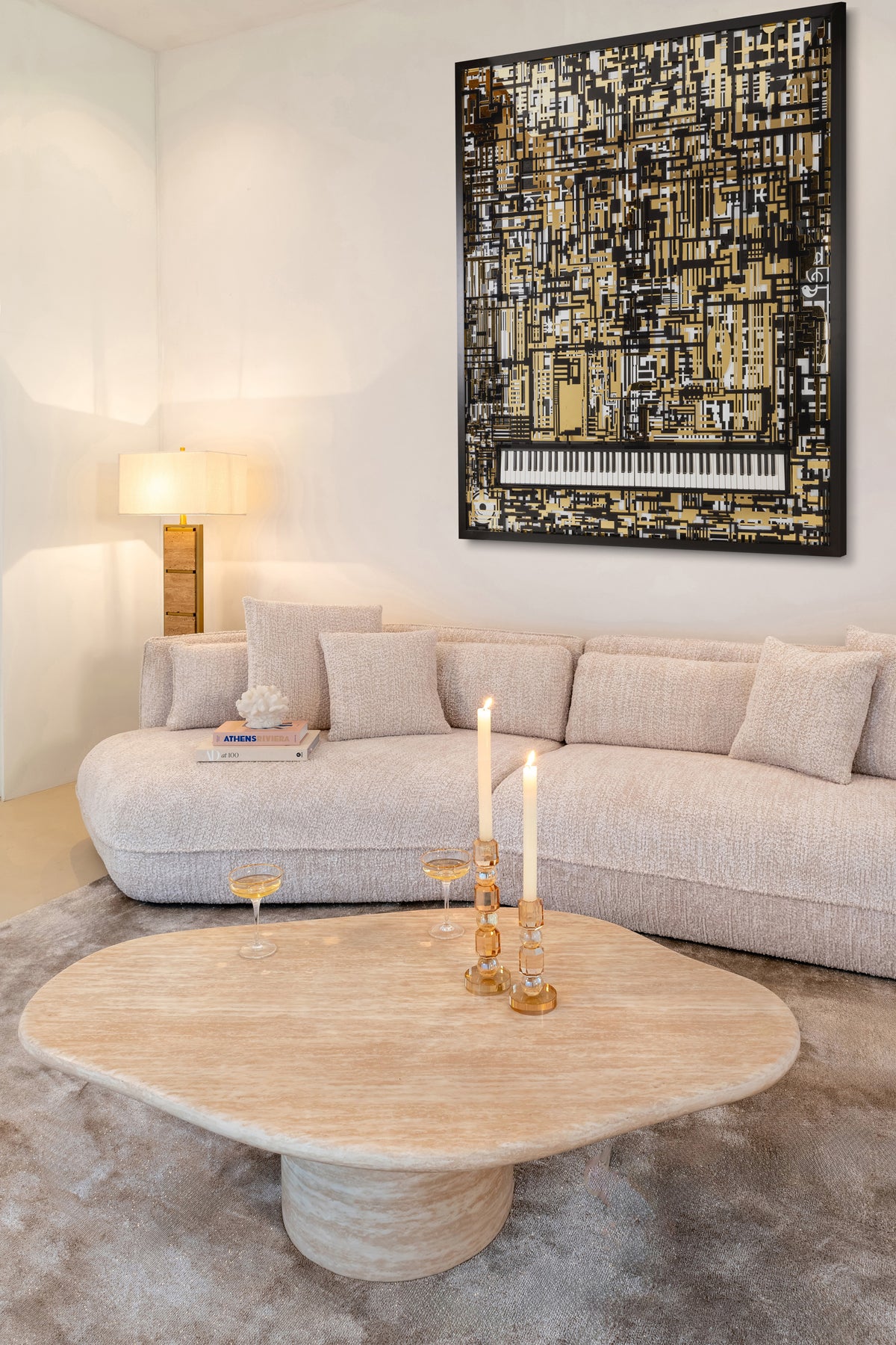 Salontafel Fictus beige metaal