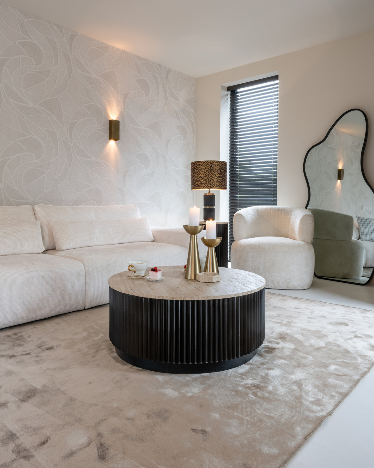 Salontafel Hampton 90ø travertin