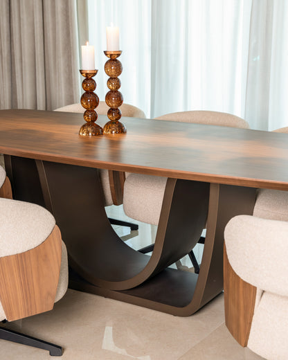 Eettafel Windsor walnoot mdf in een interieur