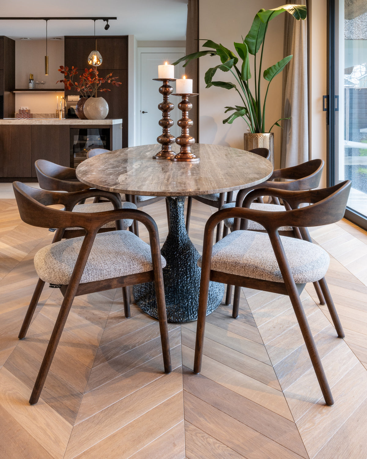 Eettafel Russo bruin aluminium