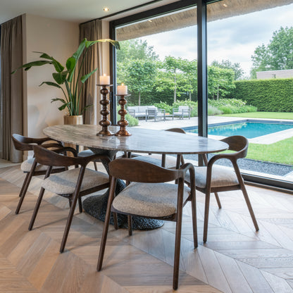 Eettafel Russo bruin aluminium