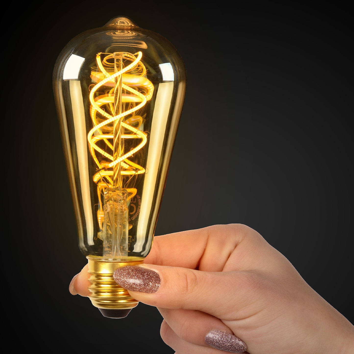 Lichtbron ST64 | LED Dimbaar | Filament Bol Ø6,4 | Amberkleurig Glas