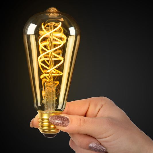 Lichtbron ST64 | LED | Filament Bol Ø6,4 | Amberkleurig Glas