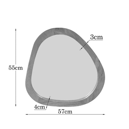 Spiegel Lou naturel glas 57 cm, maatvoering met afmetingen