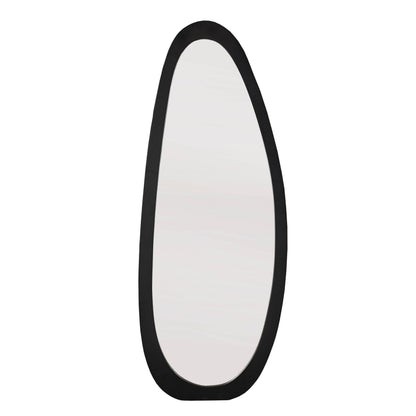Spiegel Lou zwart glas 70 cm, vooraanzicht op witte achtergrond