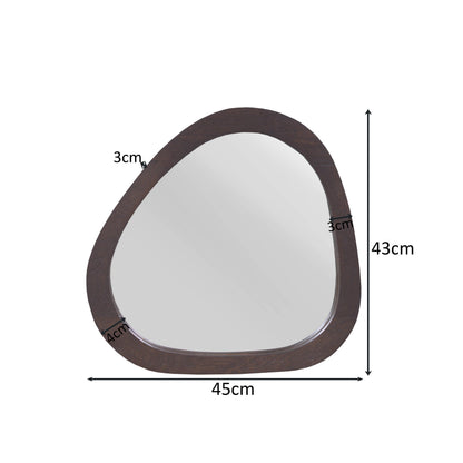 Spiegel Lou bruin glas 45 cm, maatvoering met afmetingen