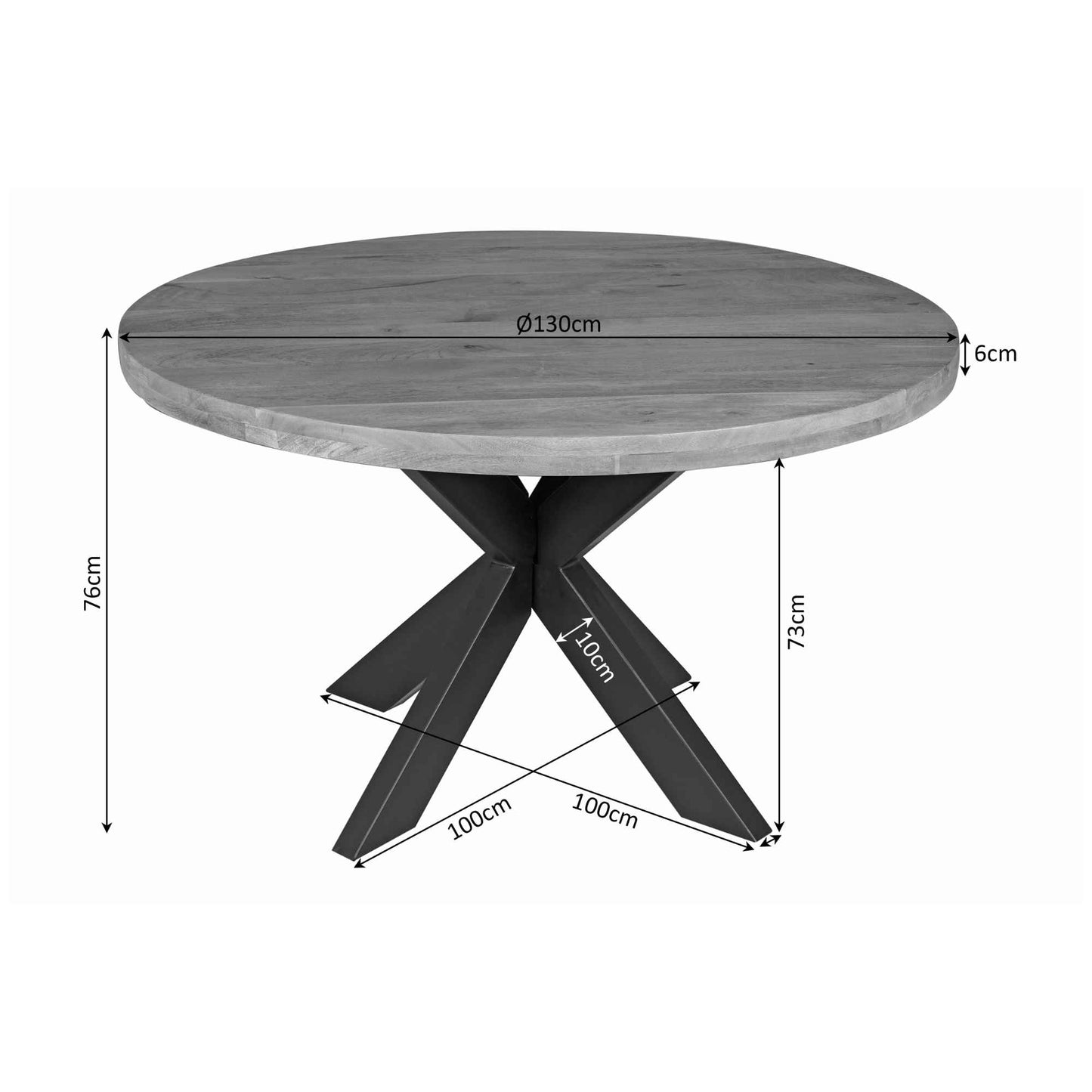 Eettafel Nova | Rond | Mangohout