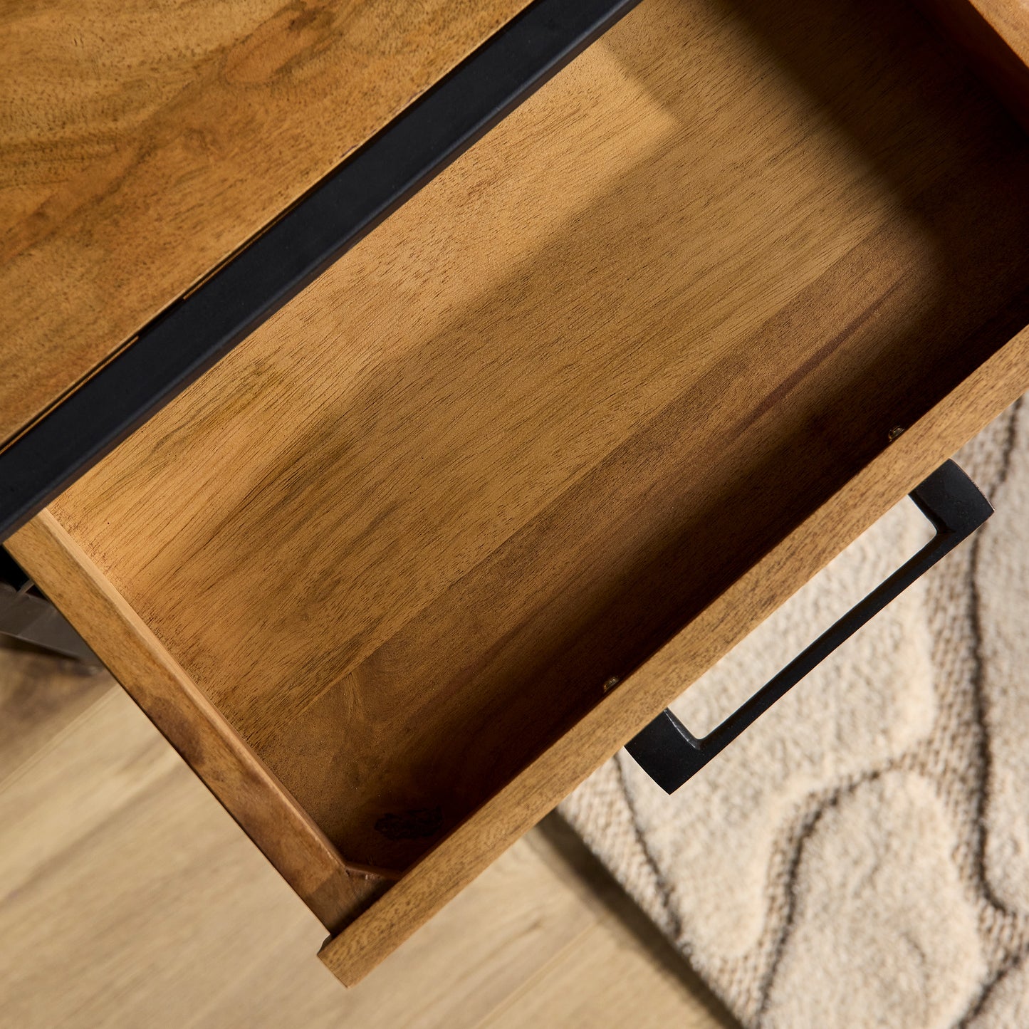 Bijzettafel/Nachtkastje Denver | Mangohout en Metaal